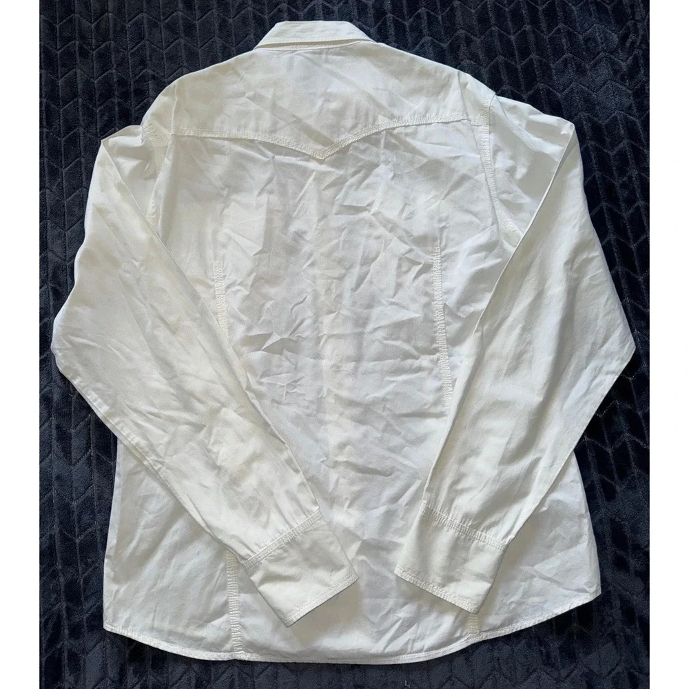True Religion Men's White Western Pearl Snap Shirt Size 2XL‎